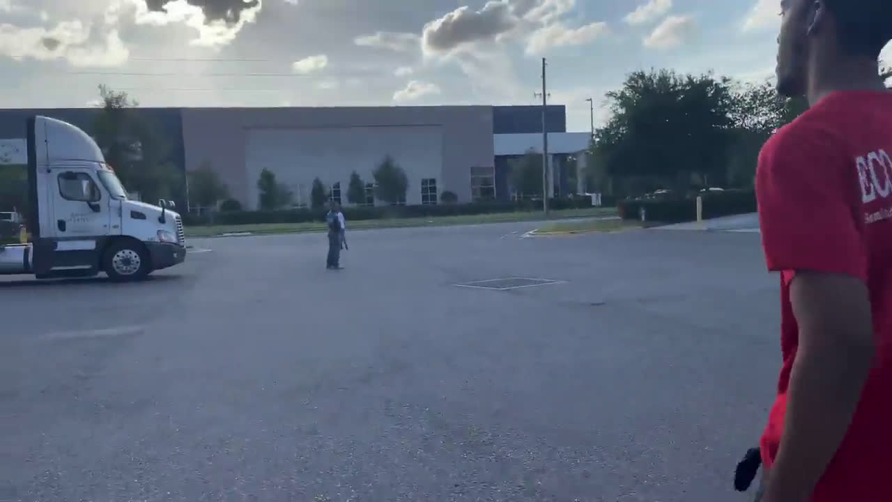 Florida man drive Tesla Y into building