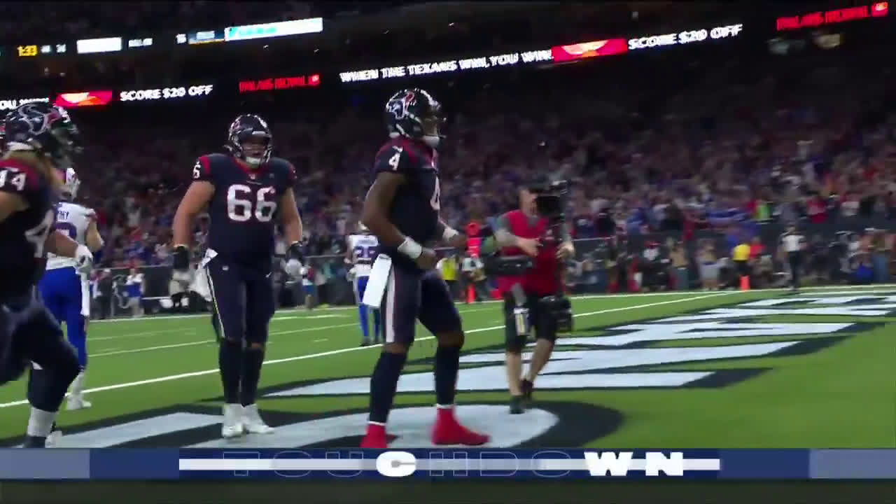 December 8, 2019: Houston Texans quarterback Deshaun Watson (4) gets the  ball past the goal line for a touchdown while being defended by Denver  Broncos strong safety Will Parks (34) during the