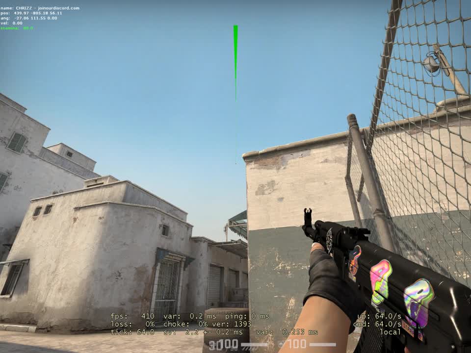 64 Tick Dust 2 Mid Doors Hinge Smoke cl_showpos 1