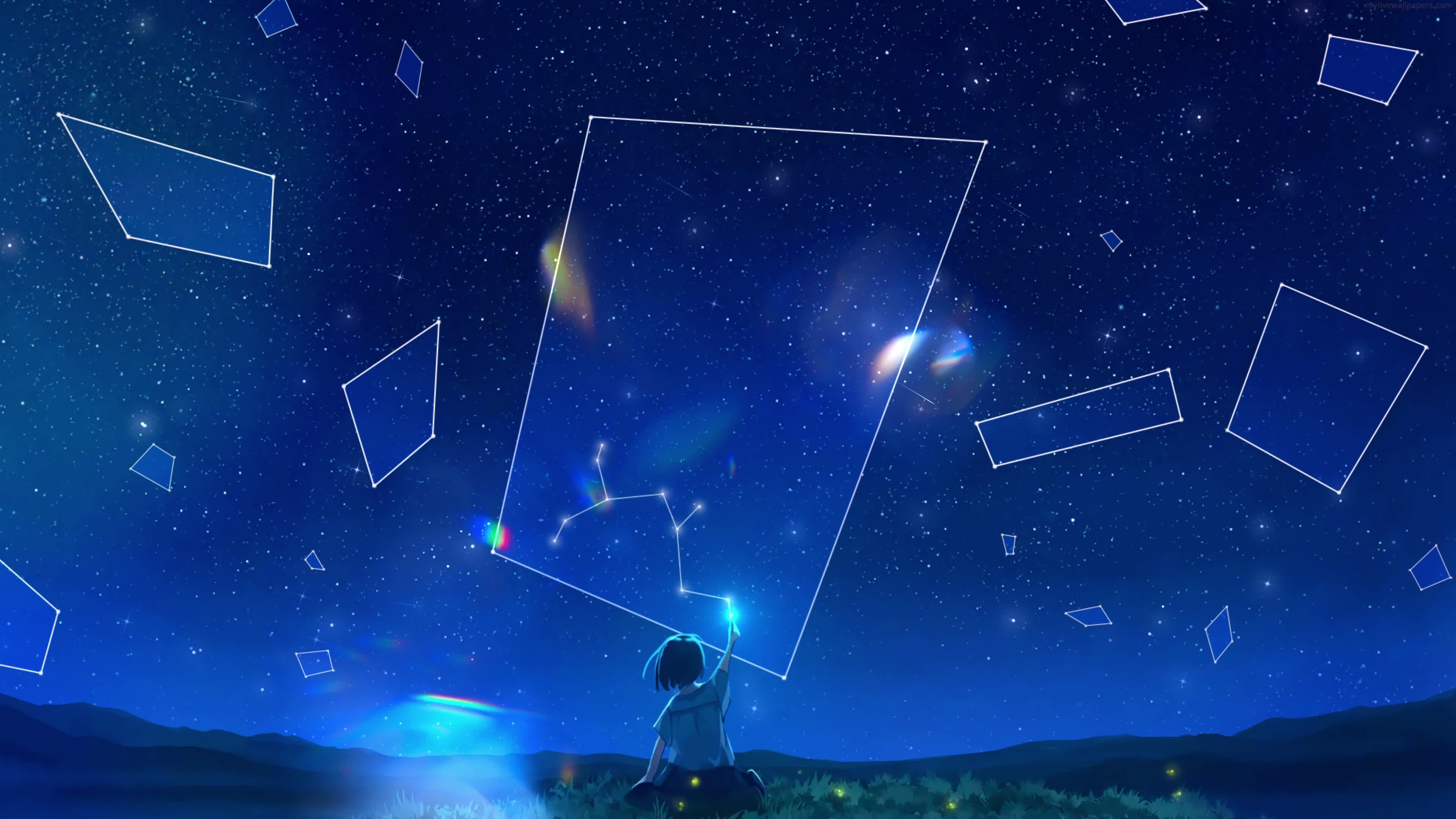 Anime Blue SKy Star Gaze 4K Live Wallpaper - Embed