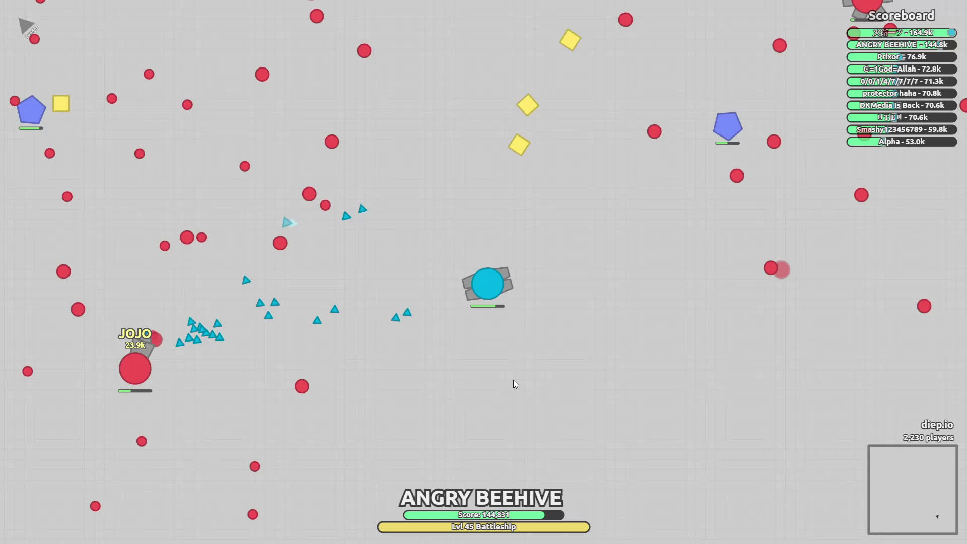 My most intense fight against an Overlord so far I Diep.io