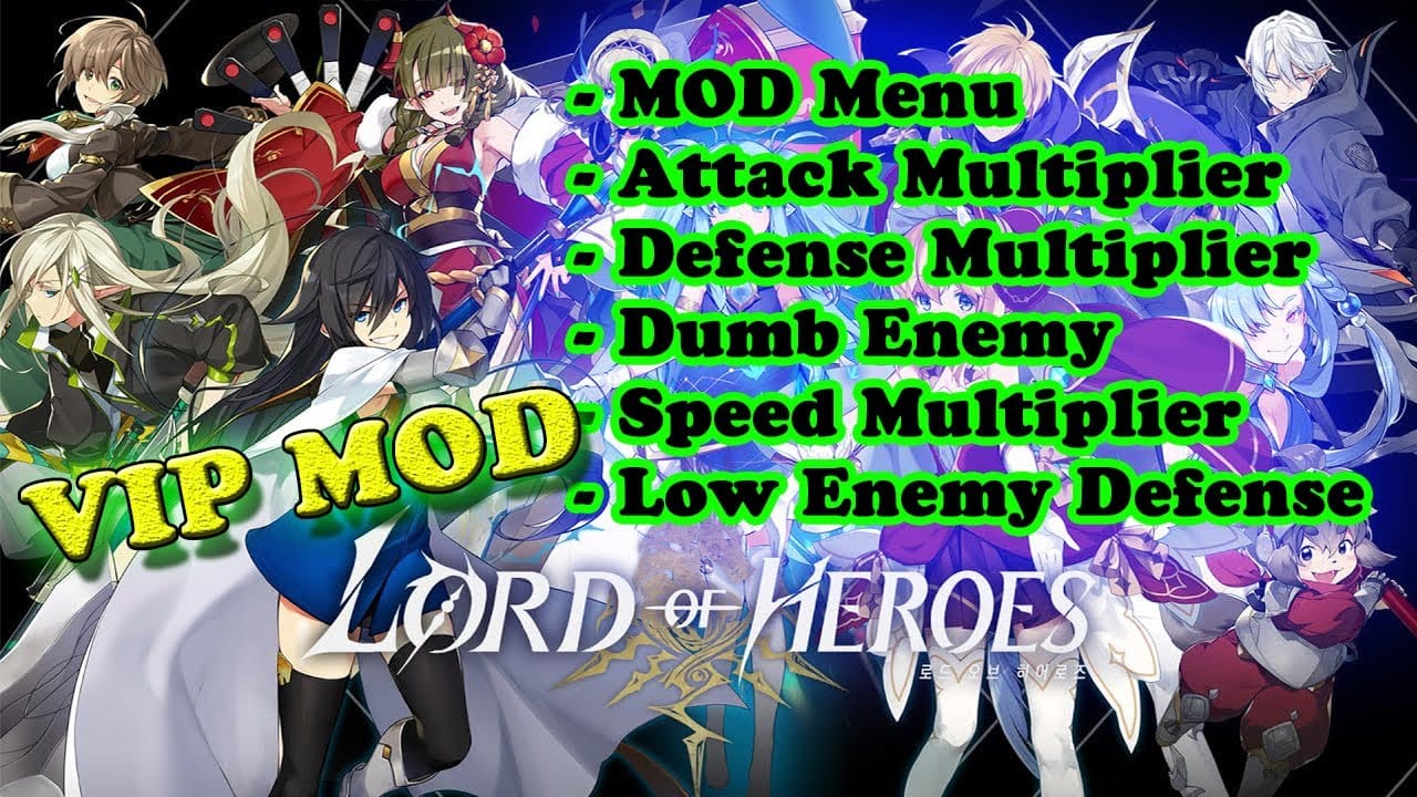 Lord of Heroes anime games Ver. 1.3.121307 MOD Menu APK, Attack and  Defense Multiplier, Speed