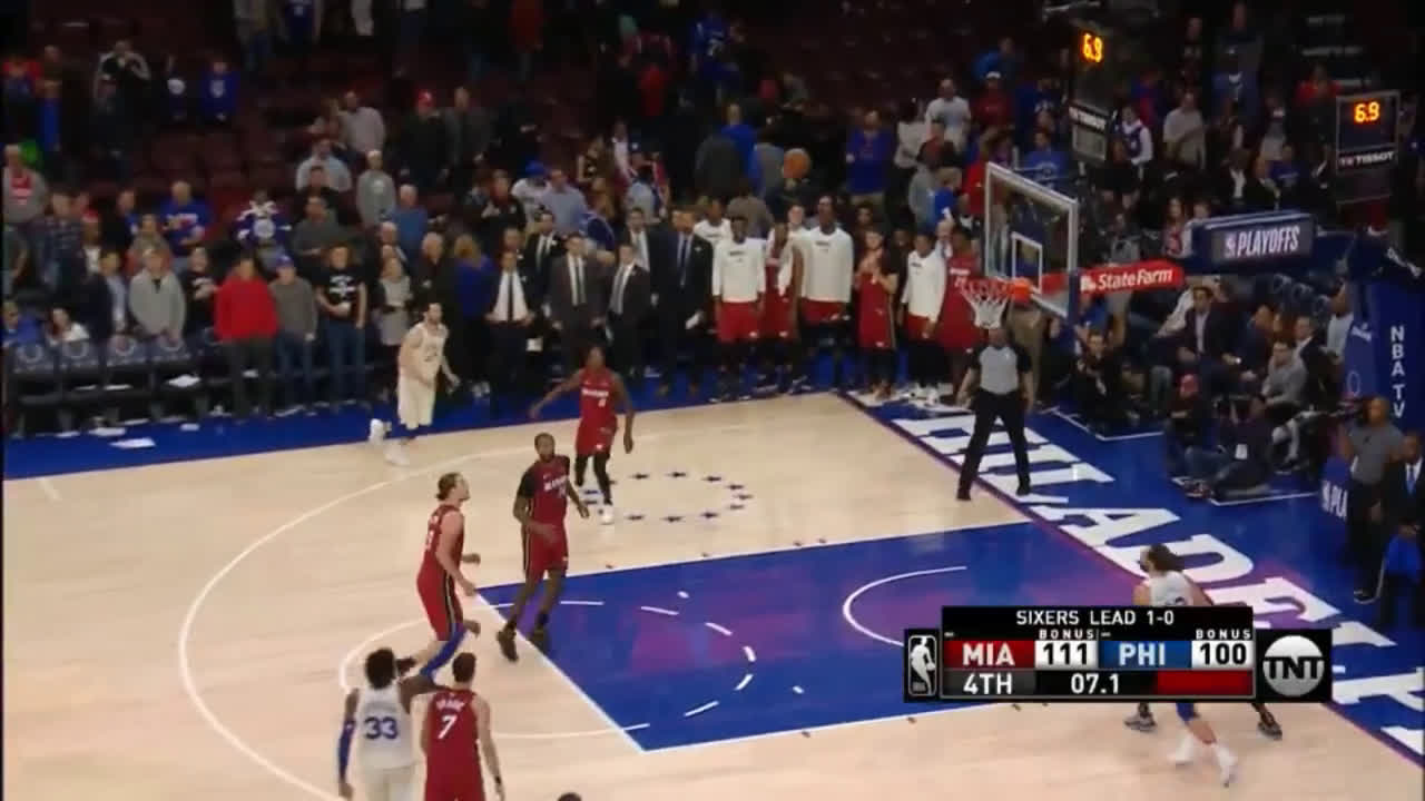 Goran Dragic lays up the garbage time bucket to the dismay of the 76ers ...