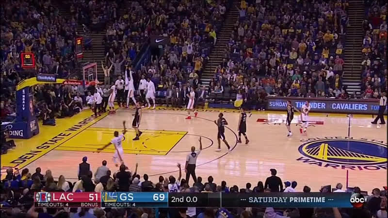 Stephen Curry Hits Three at the Buzzer to End the Half 