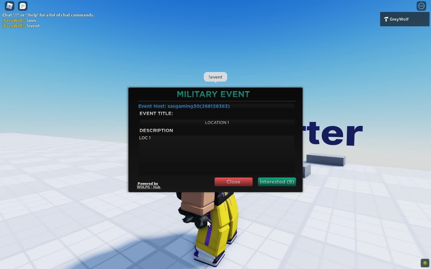 GWolf - Hub [ Announcement GUI Showcase ]