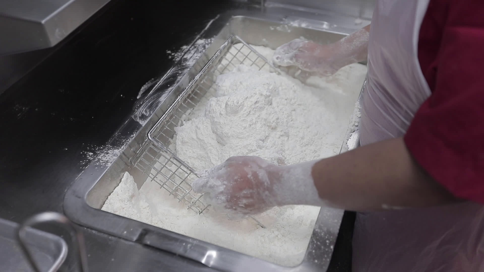 Breading & Racking Hot & Spicy chicken