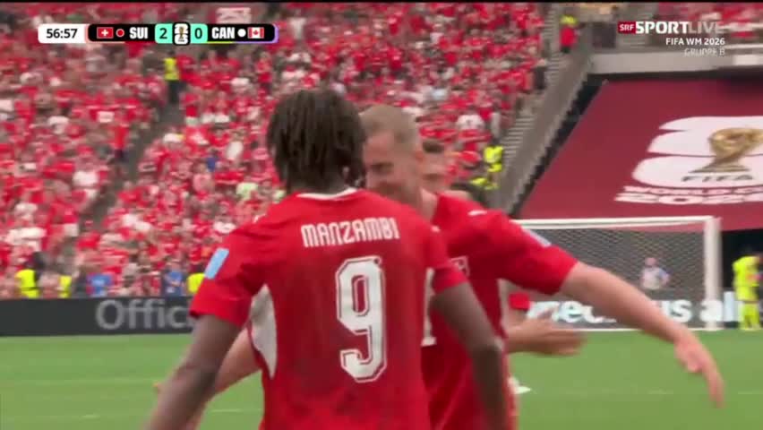 Switzerland 2 - 0 Canada - Johan Manzambi 56'