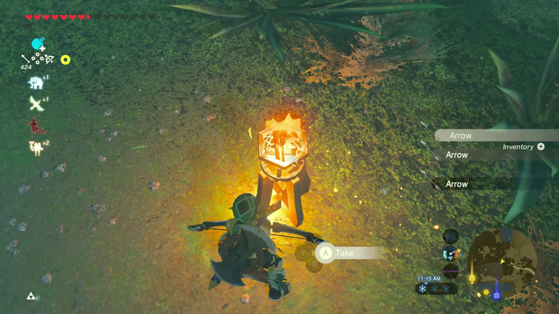 BOTW Arrow Duping w/ x3 or x5 bow and a standing torch