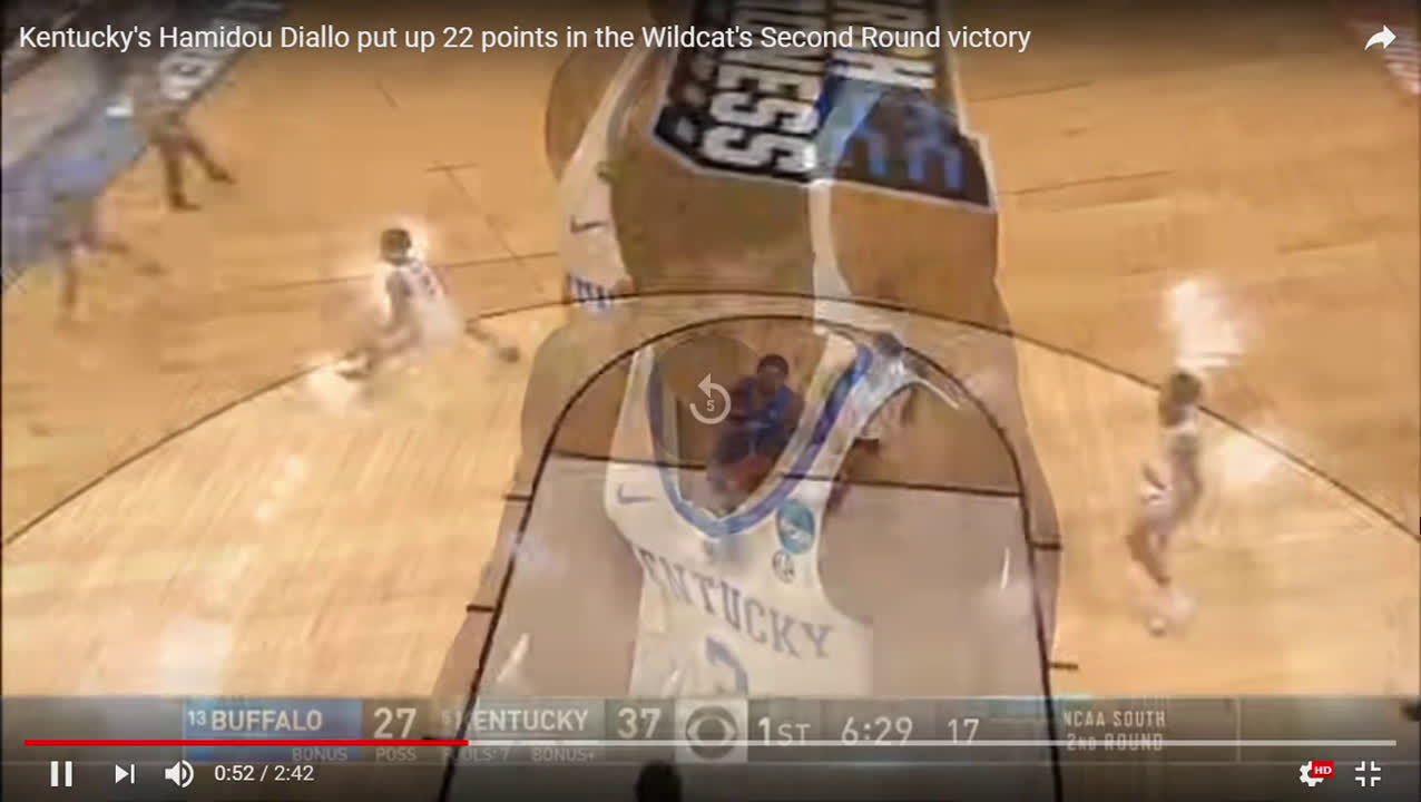 Diallo with block No. 5 in the tournament.