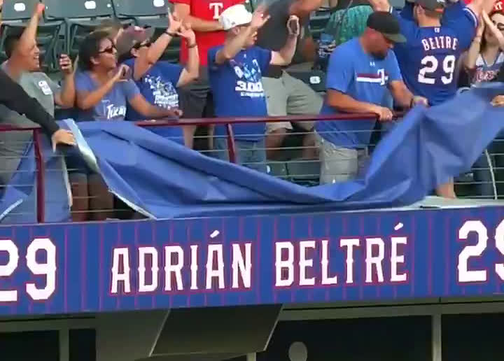 Adrian Beltre's No. 29 jersey being retired by Texas Rangers