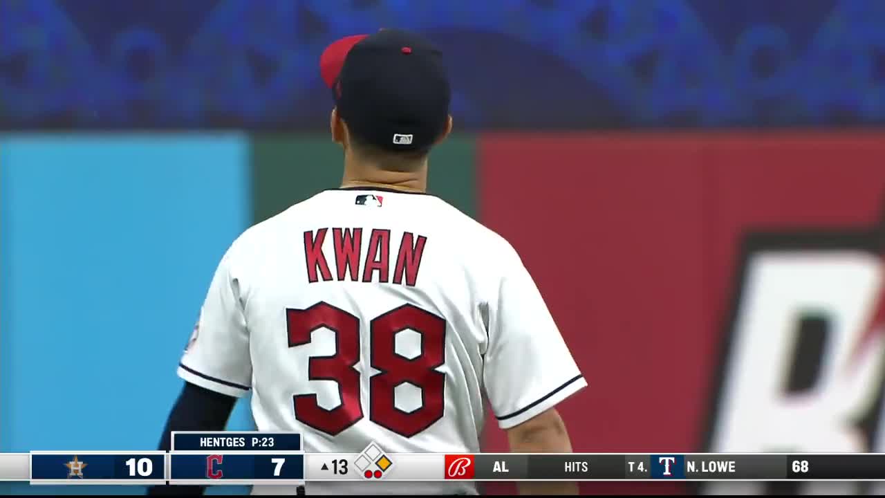 Highlight] Steven Kwan makes an amazing diving catch to end the top of the  13th that the umpire at first doesn't see : r/baseball