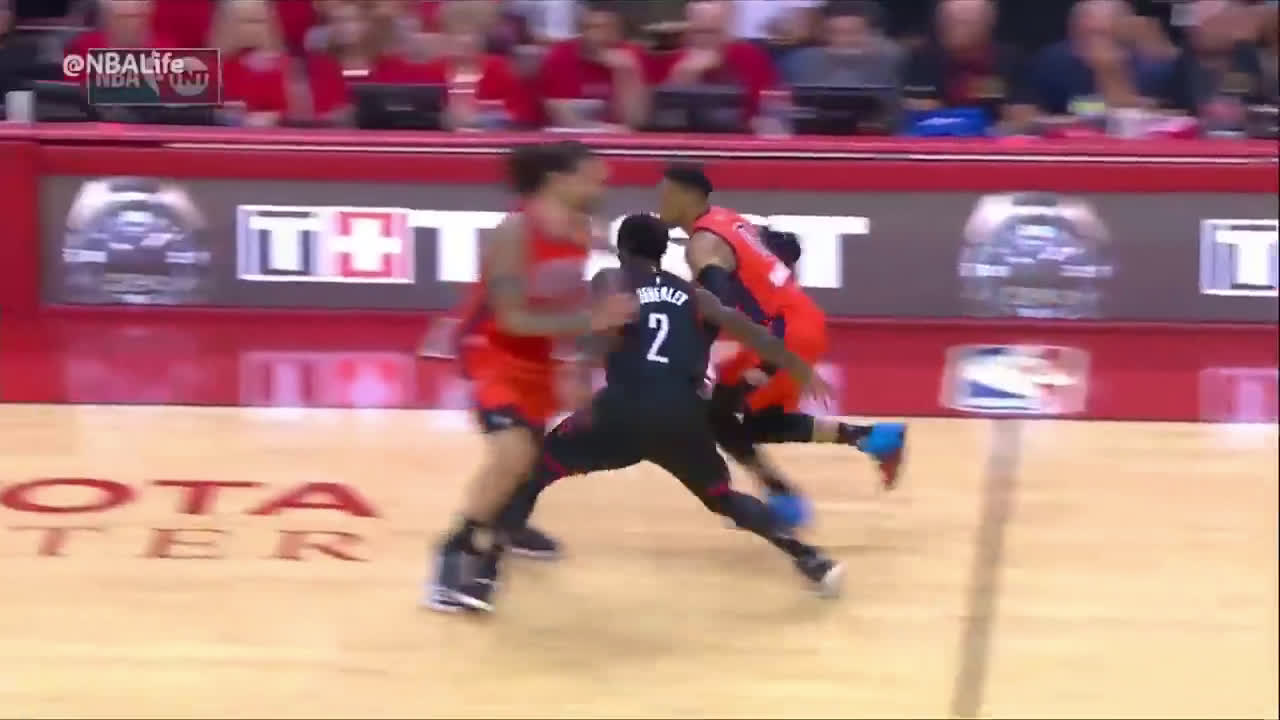 Highlight Patrick Not Small In Heart Beverly Gets Rocked By A Steven Not Small In Size Adams Screen In Game 1 Of Okc Vs Houston Of The 17 Playoffs Nba