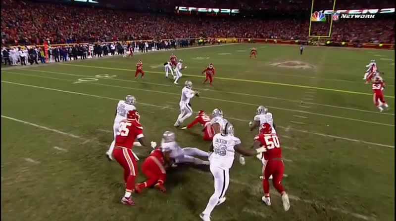 Fox live NFL TV broadcast refuses to show Derek Carr injury tackle replay  as he lays on ground with viewers in shock